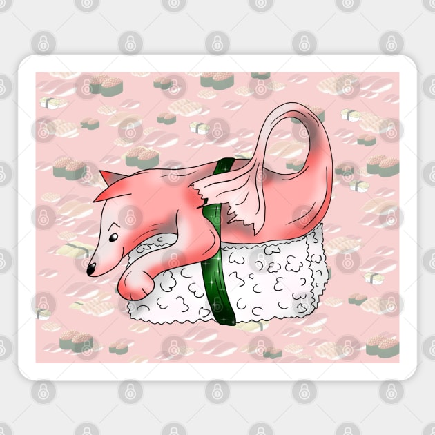 cute nigiri pink dogfish sushi Magnet by cuisinecat